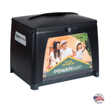 Load image into Gallery viewer, Black PowerNap dispenser with built in charger. Front panel view