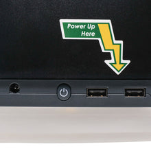 Load image into Gallery viewer, Close up of the charging ports on the Black PowerNap dispenser with built in charger
